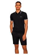 Boss Stretch-cotton Slim-Fit Polo Shirt With Curved Logo, Men, Size: XS, Black