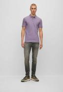 Boss Stretch-cotton Slim-Fit Polo Shirt With Logo Patch, Men, Size: XXXL, Purple
