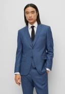 Boss Three-piece Slim-Fit Suit in A Wool Blend, Men, Size: 48L, Blue