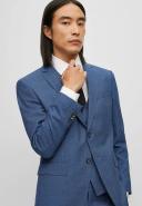 Boss Three-piece Slim-Fit Suit in A Wool Blend, Men, Size: 48L, Blue