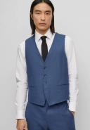 Boss Three-piece Slim-Fit Suit in A Wool Blend, Men, Size: 48L, Blue