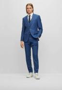 Boss Three-piece Slim-Fit Suit in Virgin Wool, Men, Size: 34R, Dark Blue