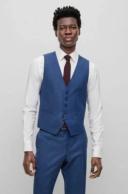 Boss Three-piece Slim-Fit Suit in Virgin Wool, Men, Size: 34R, Dark Blue