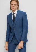 Boss Three-piece Slim-Fit Suit in Virgin Wool, Men, Size: 34R, Dark Blue