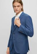 Boss Three-piece Slim-Fit Suit in Virgin Wool, Men, Size: 34R, Dark Blue