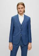Boss Three-piece Slim-Fit Suit in Virgin Wool, Men, Size: 34R, Dark Blue