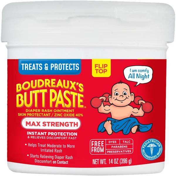 Boudreaux's Butt Paste Diaper Rash Ointment, Max Strength - 14 oz