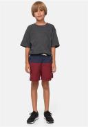 Boys Block Swim Shorts - Navy / Burgundy