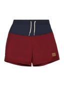 Boys Block Swim Shorts - Navy / Burgundy