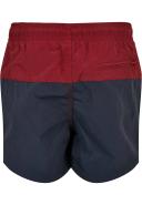 Boys Block Swim Shorts - Navy / Burgundy