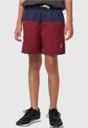 Boys Block Swim Shorts - Navy / Burgundy