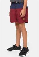 Boys Block Swim Shorts - Navy / Burgundy