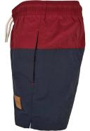 Boys Block Swim Shorts - Navy / Burgundy