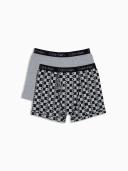 Boys Cotton Stretch 2 Pack Boxer Briefs Black 4-5