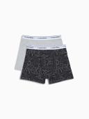 Boys Modern Cotton 2 Pack Boxer Briefs Black 16-18
