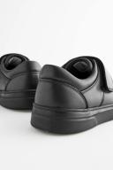Boys Next Black Leather Touch Fastening School Shoes - Black