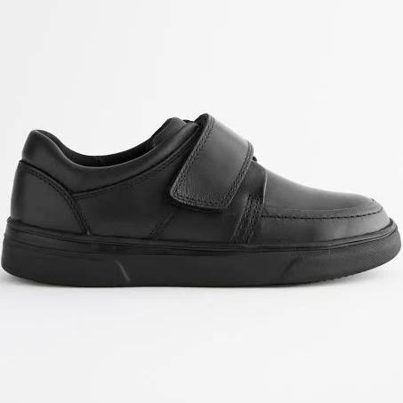 Boys Next Black Leather Touch Fastening School Shoes - Black