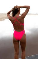 Brandon Fixed-Back One-piece - Hot Pink || JOLYN Australia Swimwear 36