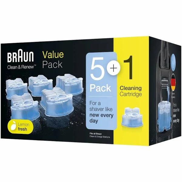 Braun CCR5+1 Clean & Renew Cleaning Cartridge, 6 Piece