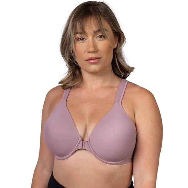 Brigitte Clip Front Close Underwire Posture Support Bra, Rose Mauve / 24C by Leading Lady