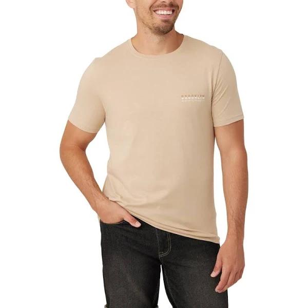 Brilliant Basics Men's Brooklyn Print Tee - Tan - Size Small