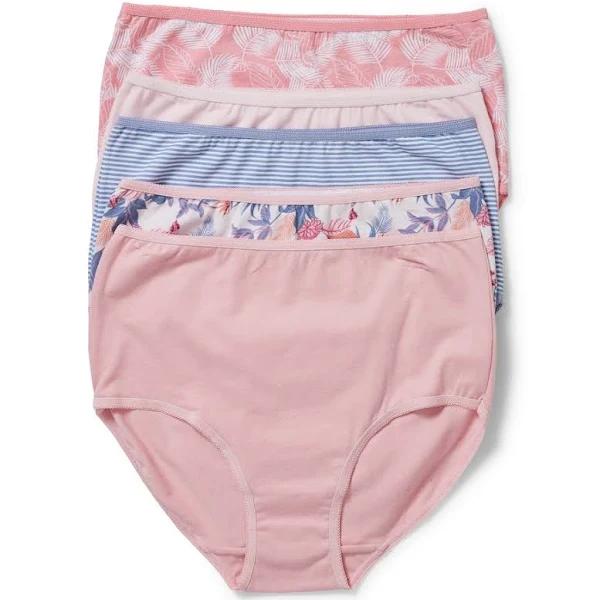 Brilliant Basics Women's Cotton Full Brief 5 Pack - Pink - Size 18