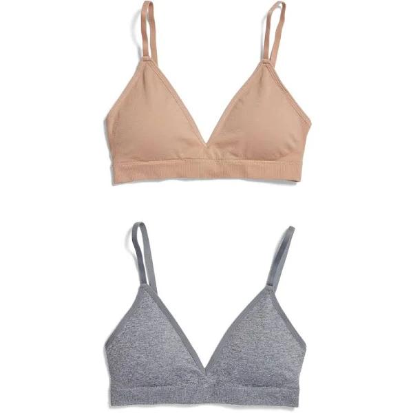 Brilliant Basics Women's Seamfree Triangle Bralette 2 Pack - Grey - Size 12