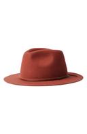 Brixton - Brown Fedora Hat - Wesley Burnt Henna Fedora @ Hatstore
