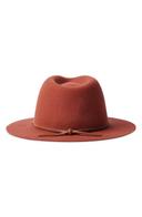 Brixton - Brown Fedora Hat - Wesley Burnt Henna Fedora @ Hatstore