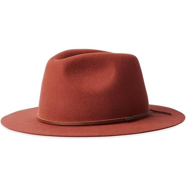 Brixton - Brown Fedora Hat - Wesley Burnt Henna Fedora @ Hatstore