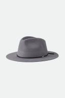 Brixton - Grey Fedora Hat - Wesley Heather Stone Fedora @ Hatstore