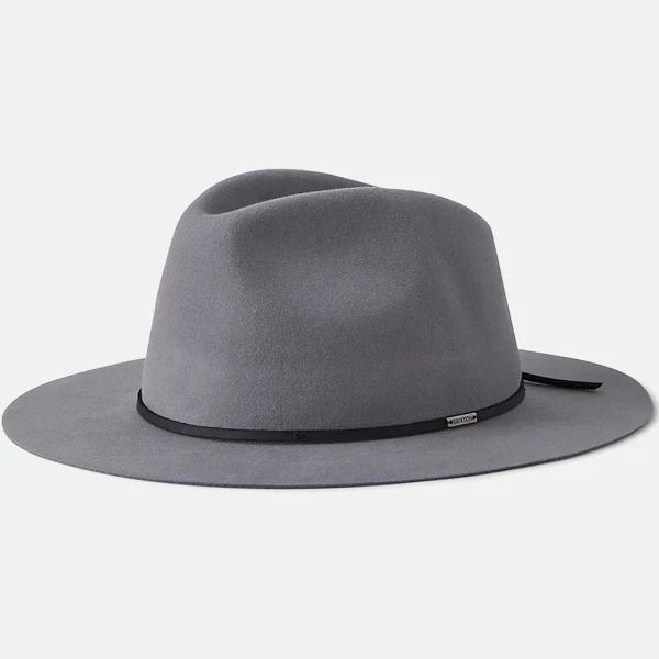 Brixton - Grey Fedora Hat - Wesley Heather Stone Fedora @ Hatstore