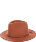 Brixton Men's Wesley Packable Fedora Hat Caramel Brown, Size Medium