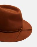 Brixton Men's Wesley Packable Fedora Hat Caramel Brown, Size Medium