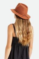 Brixton Men's Wesley Packable Fedora Hat Caramel Brown, Size Medium