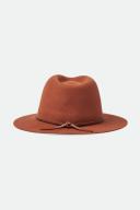 Brixton Men's Wesley Packable Fedora Hat Caramel Brown, Size Medium
