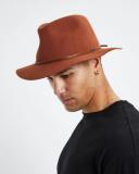 Brixton Men's Wesley Packable Fedora Hat Caramel Brown, Size Medium
