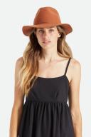 Brixton Men's Wesley Packable Fedora Hat Caramel Brown, Size Medium