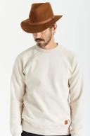 Brixton Men's Wesley Packable Fedora Hat Caramel Brown, Size Medium