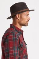 Brixton Messer Packable Fedora - Washed Black/Light Brown - M