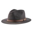 Brixton Messer Packable Fedora - Washed Black/Light Brown - M