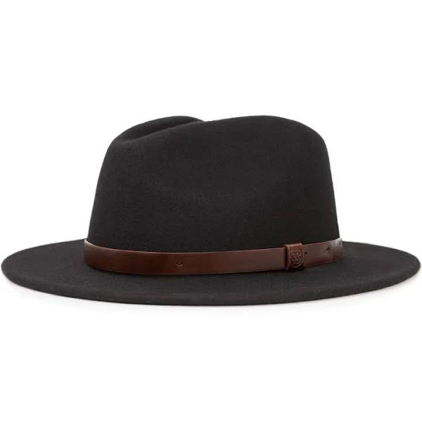 Brixton Messer Packable Fedora - Washed Black/Light Brown - M
