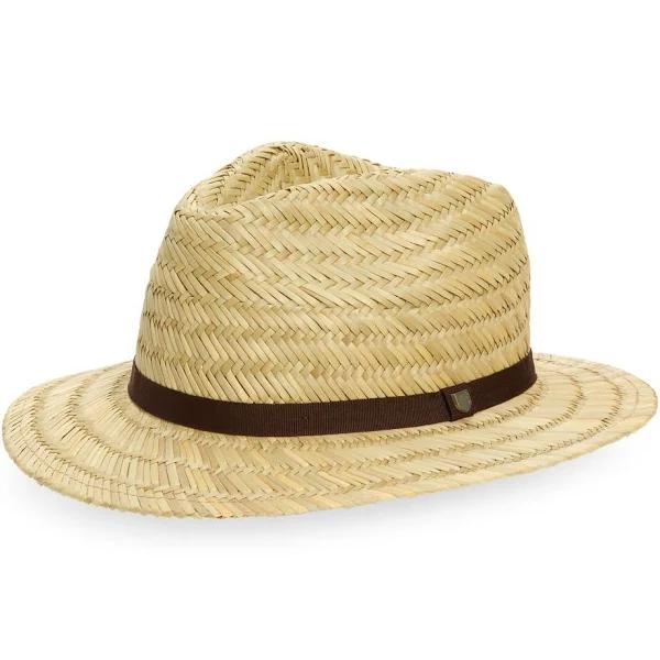 Brixton Messer Straw Fedora Natural