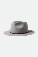 Brixton - Wesley Mineral Grey Packable Fedora Hat - XS