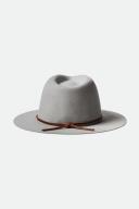 Brixton - Wesley Mineral Grey Packable Fedora Hat - XS