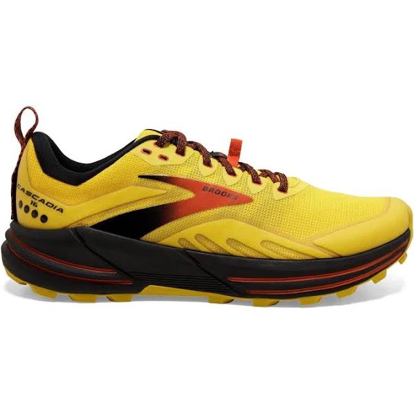 Brooks Cascadia 16 12 , Yellow/Black/Grenadine (Men's)