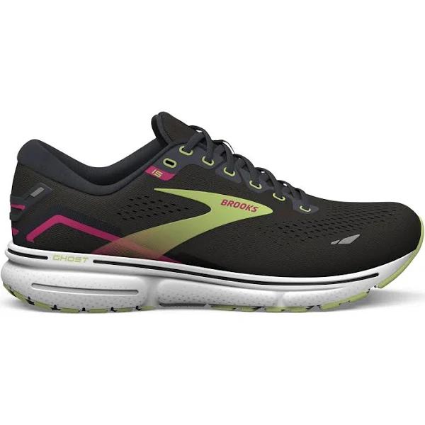 Brooks Ghost 15 Medium Shoes Black Green Fuchsia Kids - 41