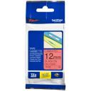 Brother PT-D610BT 12mm White Text On Red Laminated Tape - 8 Meters [Genuine]