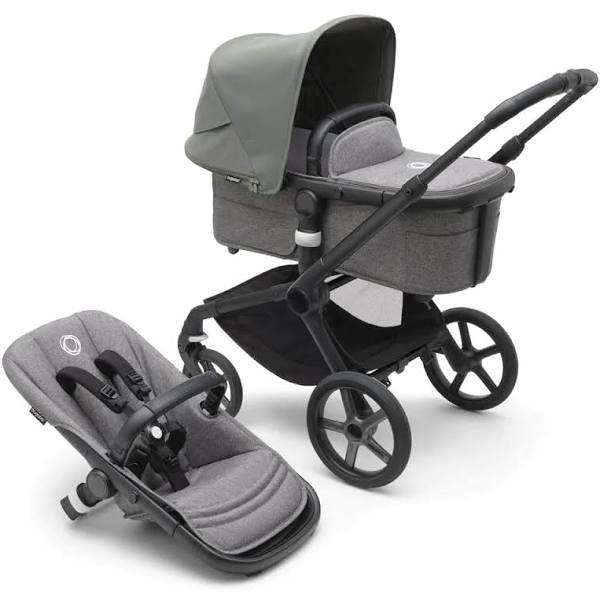 Bugaboo Fox 5 Base Black/Grey Melange and Forest Green Sun Canopy