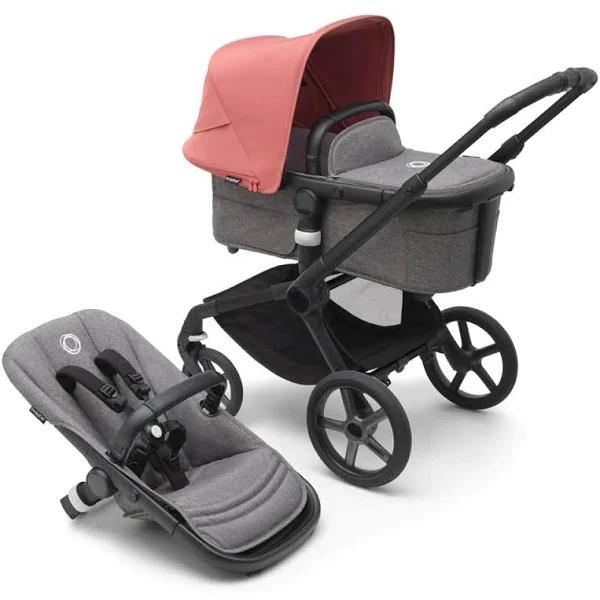 Bugaboo Fox 5 Base Black/Grey Melange and Sunrise Red Sun Canopy